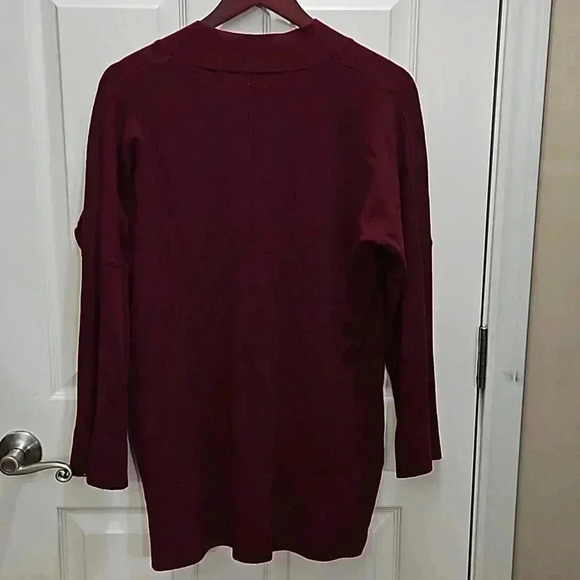 Cyrus Burgundy Knit Ribbed Long Sweater Size Lg - Picture 5 of 7
